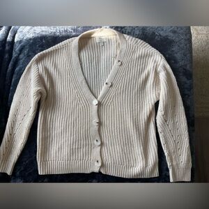 Stitch and knot Cream Button-Up Cardigan